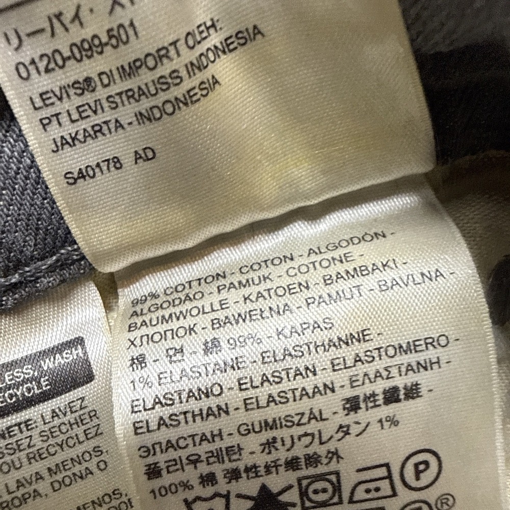 Levis 514 Men's Straight Fit Grey Denim Jeans Faded Size 33x32 - Picture 7 of 7